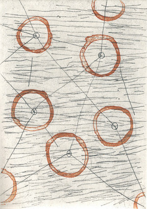 Philippe Vandenberg, Henrie Hemelsoet, etching proof print
for 'Exil de peintre', Ergo Pers, 2003