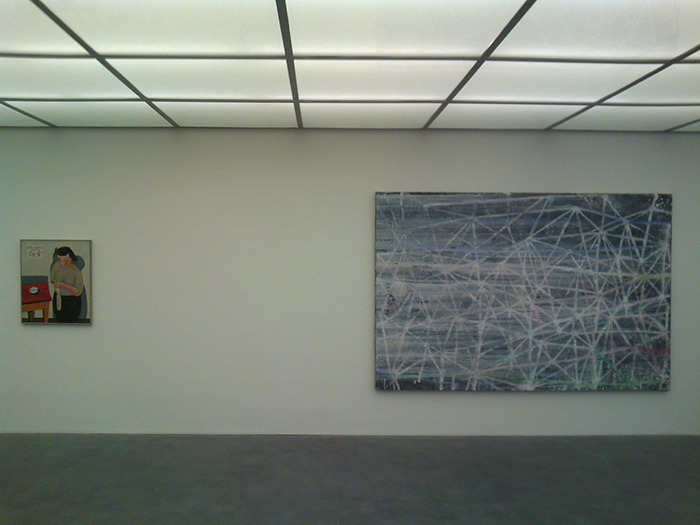 Philippe Vandenberg, Exil de peintre, 1998-2003, en Roger Raveel, Huiselijkheid, 1958,
in Main d'oeuvre, 20 jaar Ergo Pers, Roger Raveelmuseum 2015